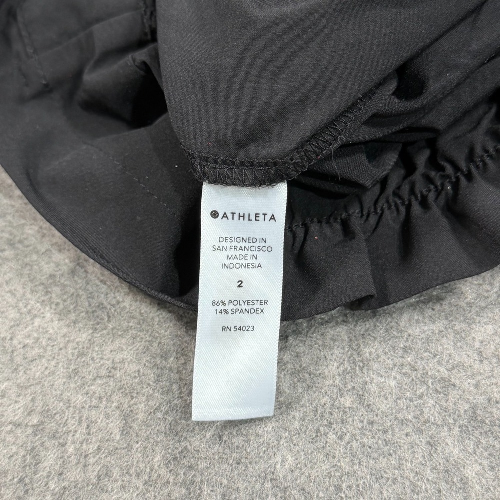 Athleta Black Skyline High Rise Tie Waist Paperbag Shorts II Women's Size 2 - Picture 4 of 7